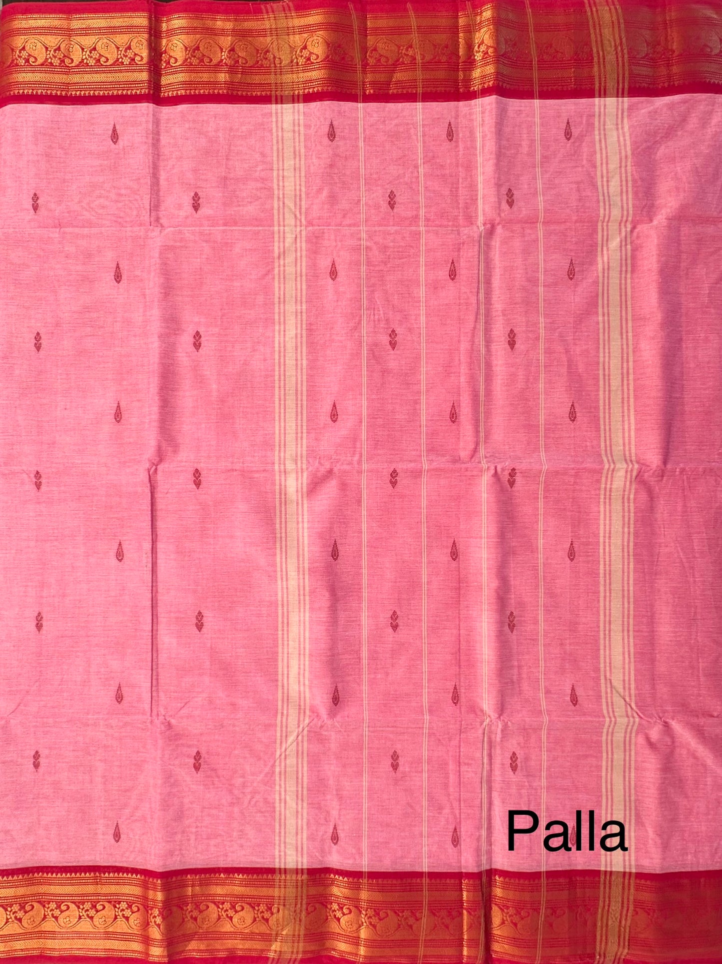 Pink Narayanpet Cotton Saree