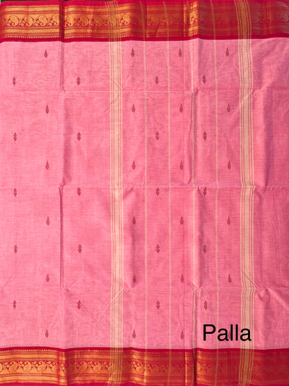 Pink Narayanpet Cotton Saree