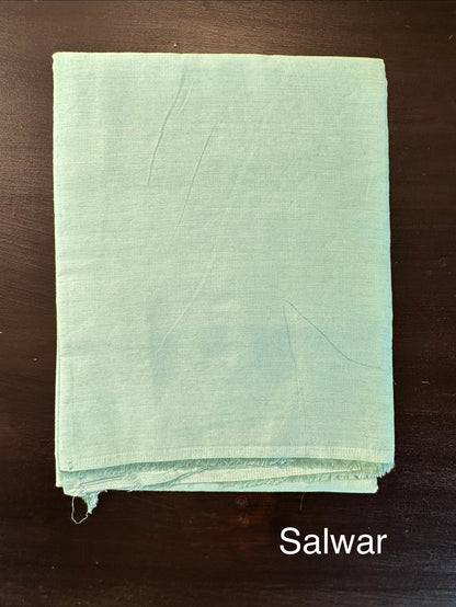 Sky Blue Cotton Chanderi 3-Piece Unstitched Suit