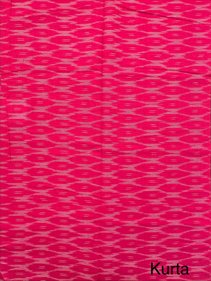 Rani Pink Ikkat Cotton Unstitched 3-Piece Suit