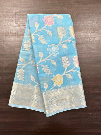 Firozi Tarini Fancy Chanderi Saree