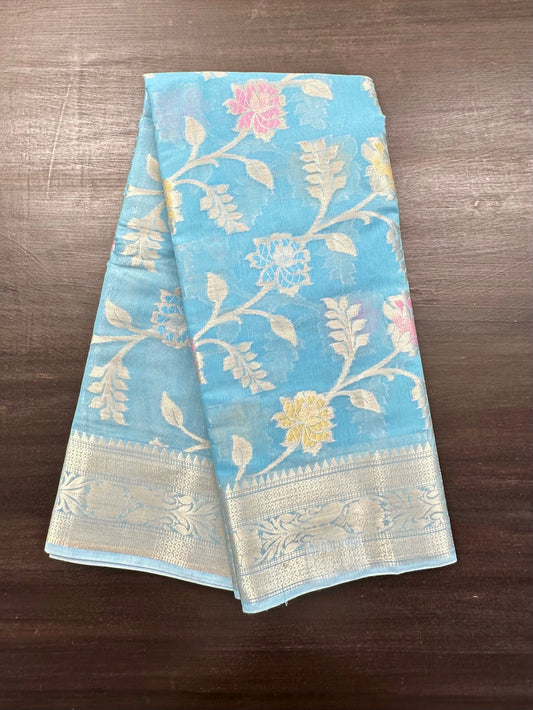 Firozi Tarini Fancy Chanderi Saree