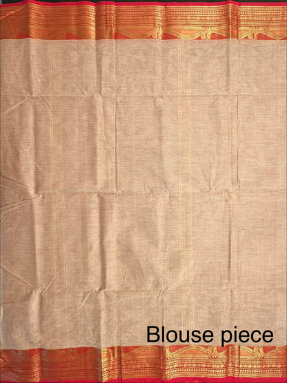 Beige Narayanpet Cotton Saree