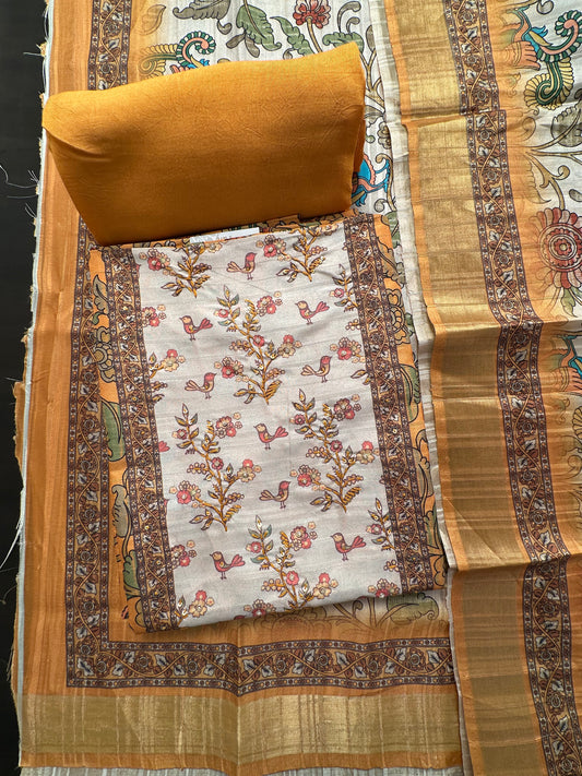 Yellow Fancy Cotton 3-Piece Suit