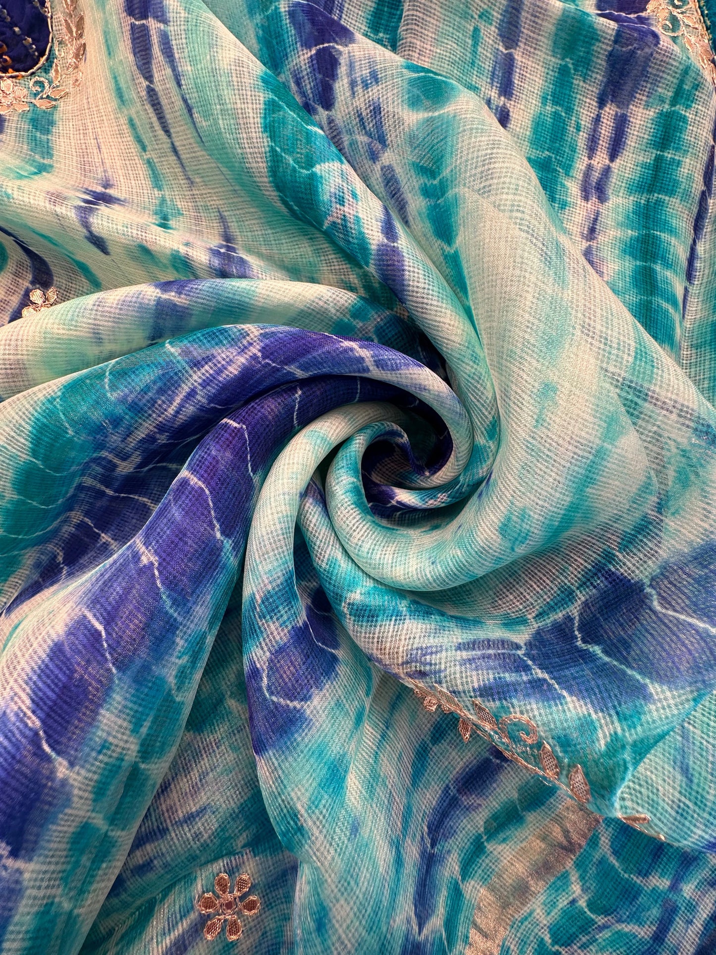 Shibori Bandhej Kota Silk Saree