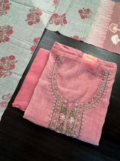 Pink Fancy Cotton 3-Piece Suit