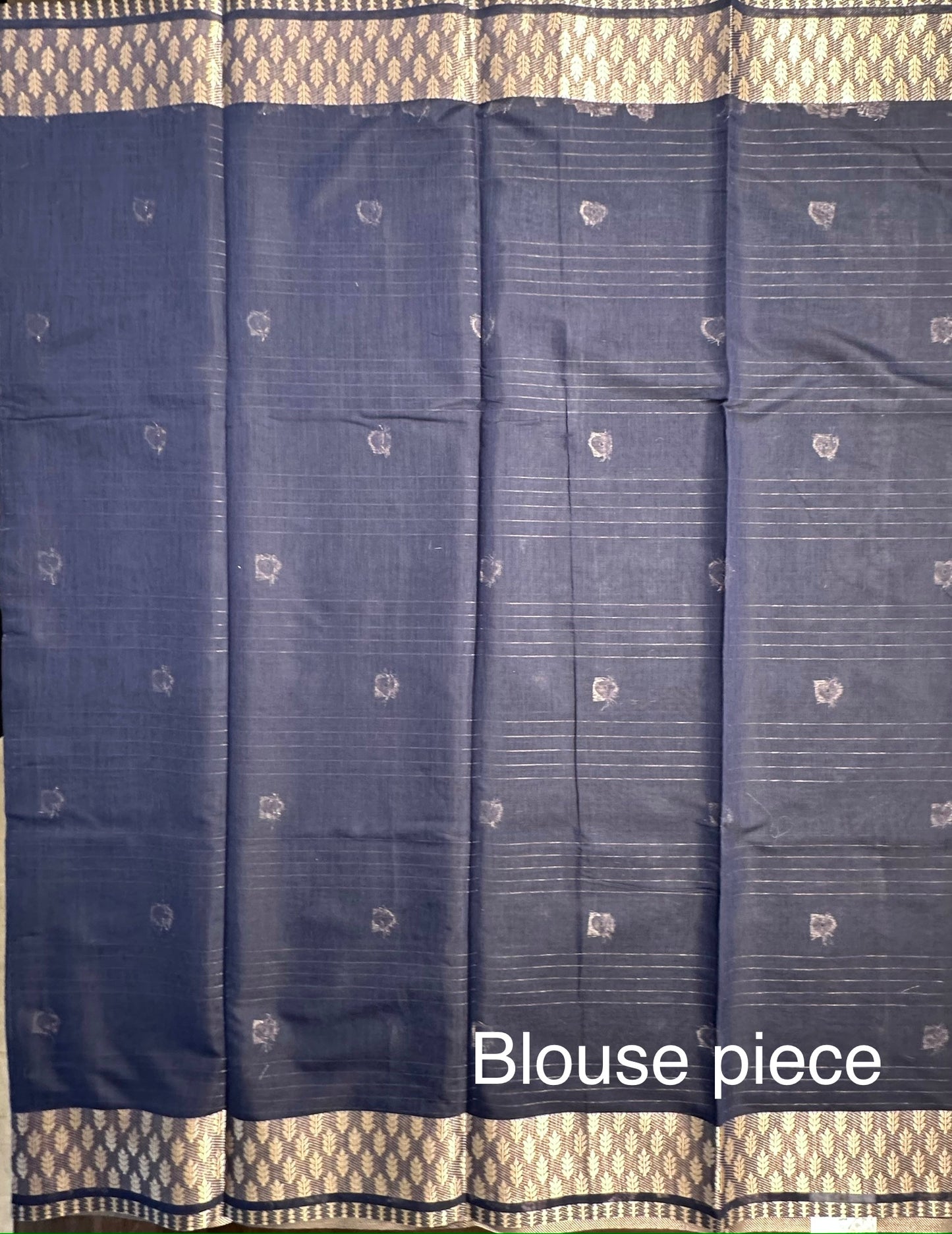 Navy Blue Chanderi Cotton Saree