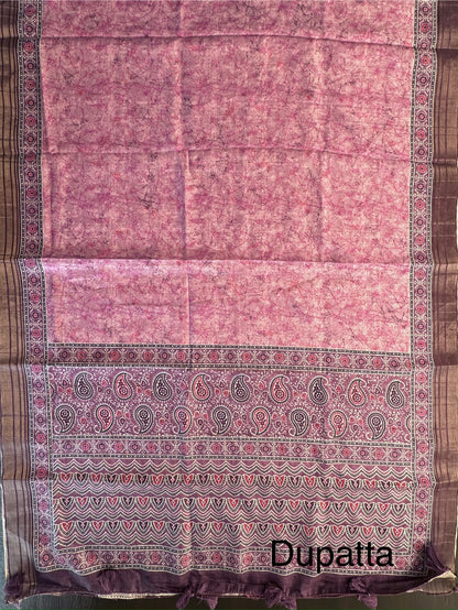 Ajrakh Print Chanderi 3-Piece Suit