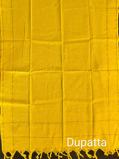Bottle Green Handloom South Cotton Suit