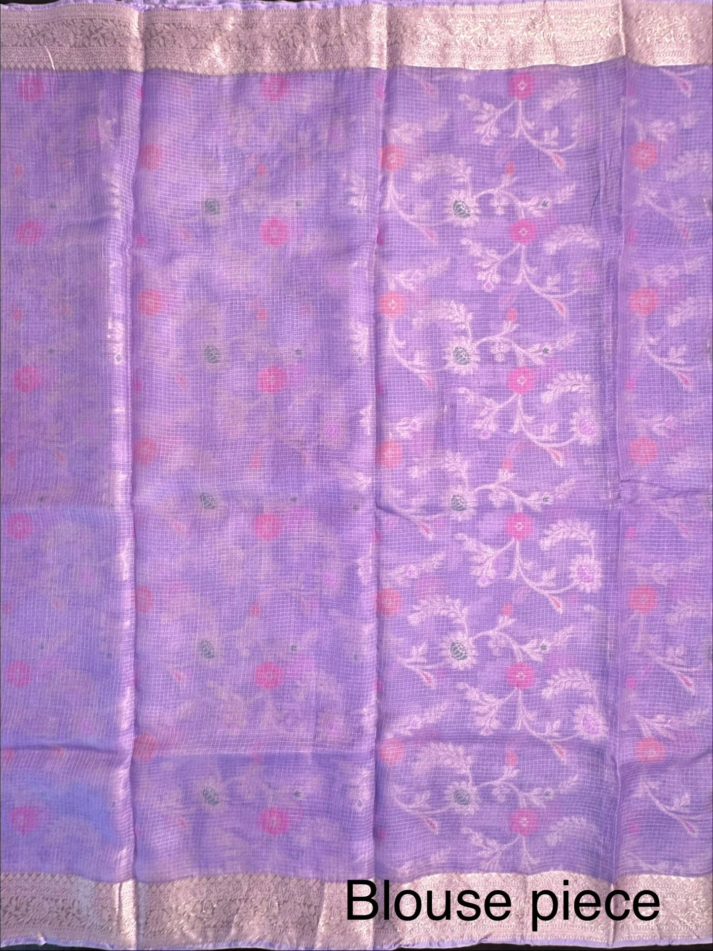 Lavender Pure Kota Doria Silk Saree