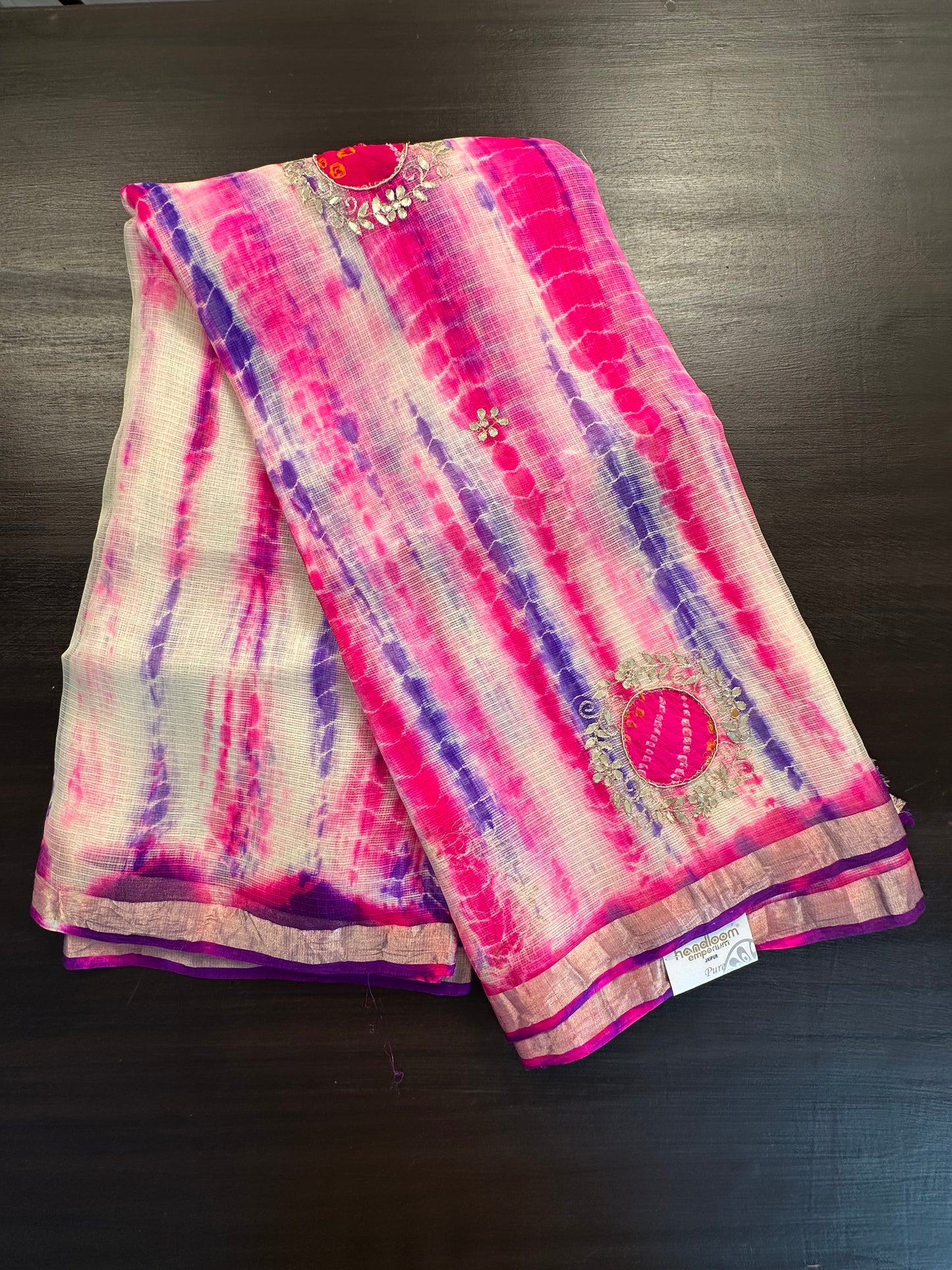 Shibori Bandhej Kota Silk Saree