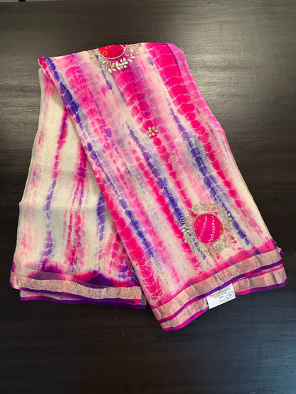Shibori Bandhej Kota Silk Saree