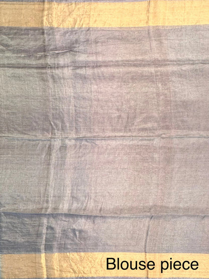 Purple Emboss Pure Tissue Silk Saree