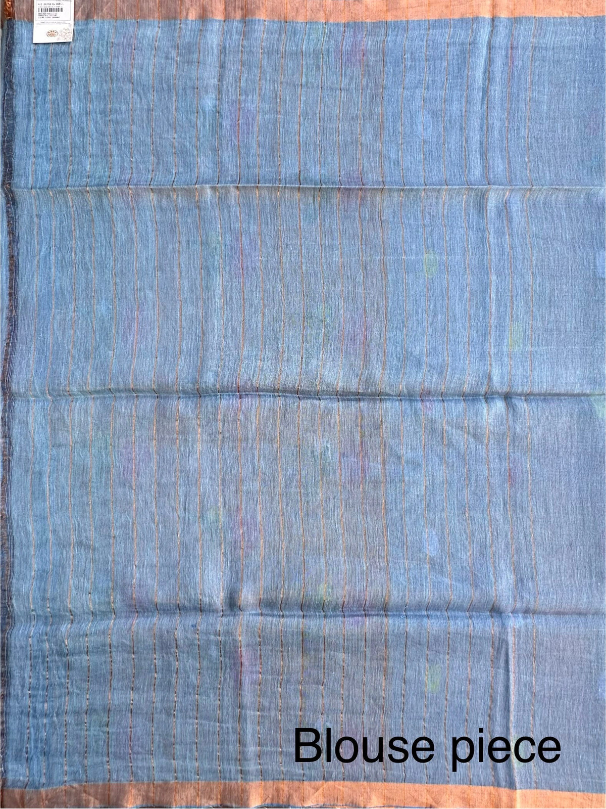 Firozi Fancy Cotton Tissue Saree ( Linen Texture)