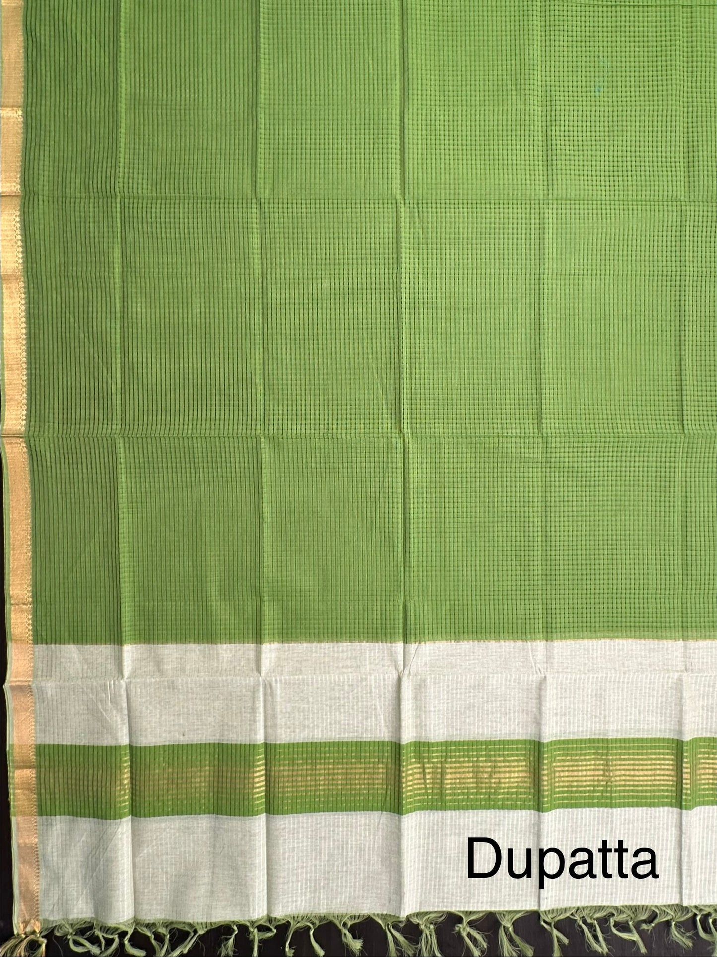 Pista Green Mangalgiri Cotton Unstitched 3-Piece Suit