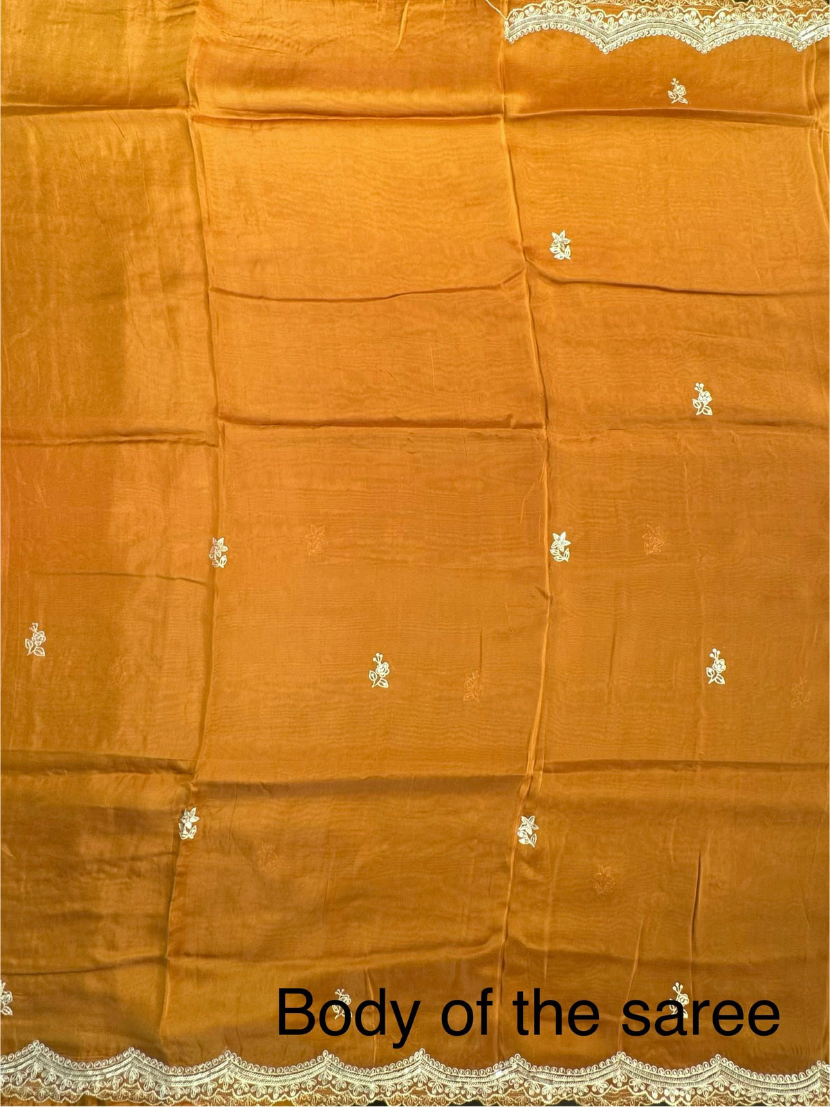 Mustard Artificial Crepe Saree With Hand Work