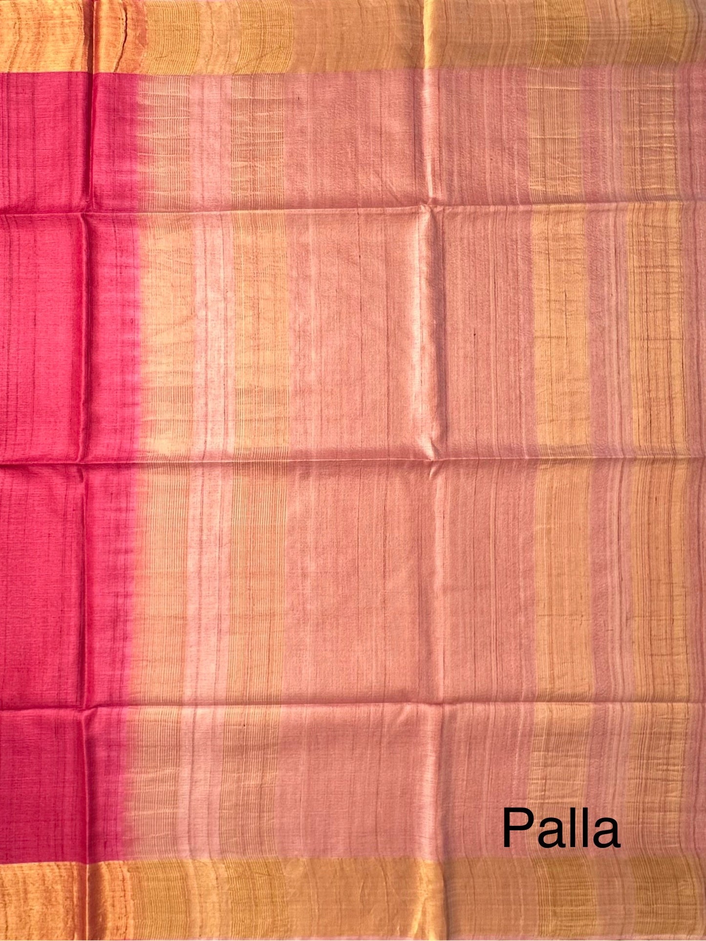 Magenta-Pink Handloom Tussar Silk Saree