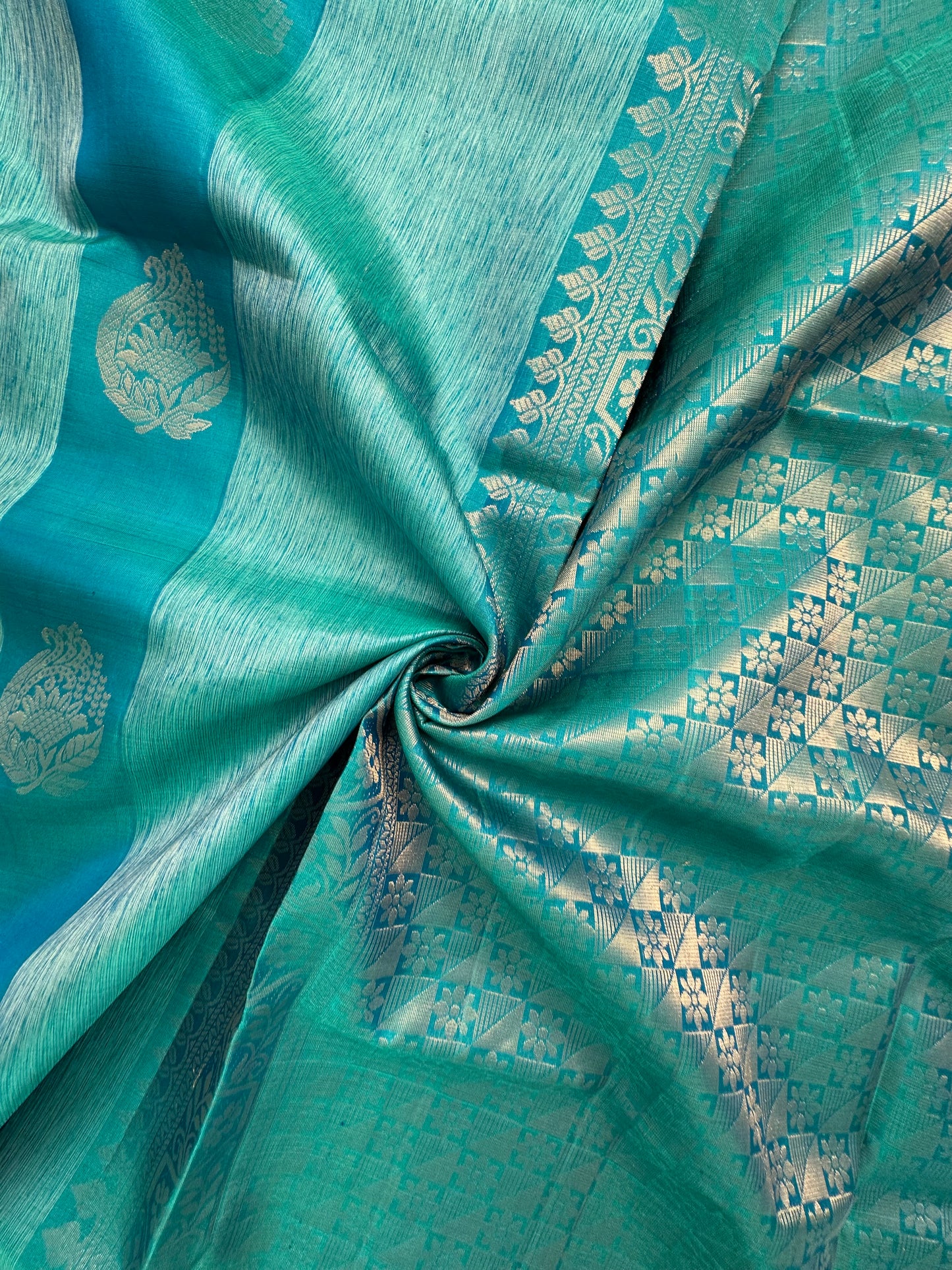 Blue Tiruchirapalli Pure Soft Silk Saree
