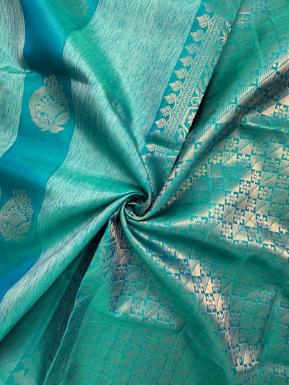Blue Tiruchirapalli Pure Soft Silk Saree