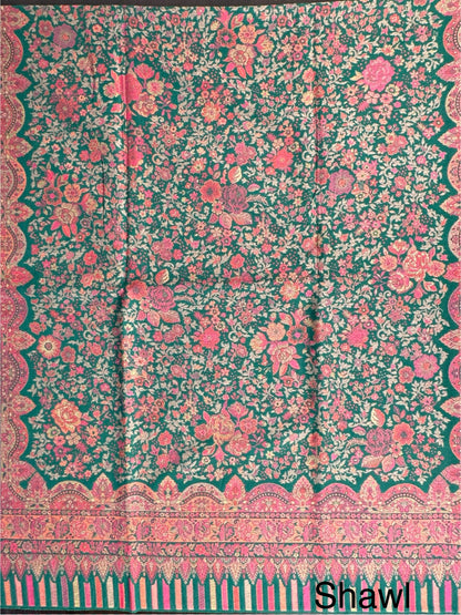 Bottle Green Woolen Shawl