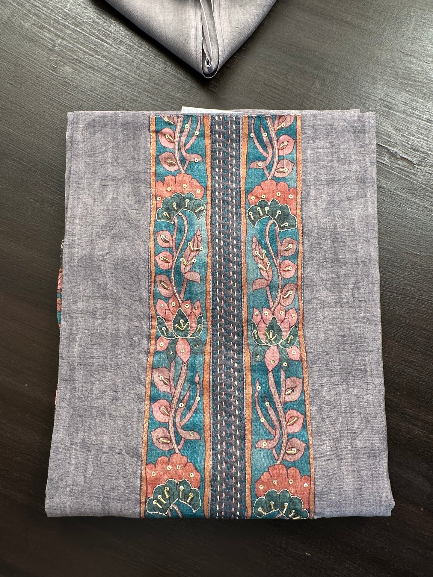 Grey Fancy Cotton 3-Piece Suit