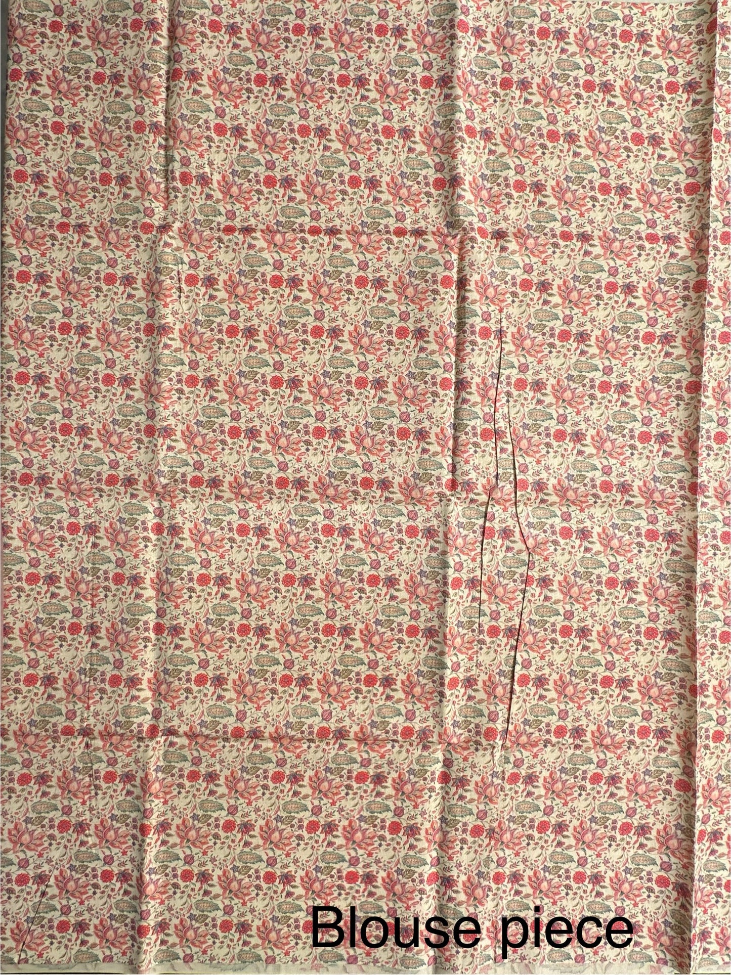 Pink-Beige Printed Art Silk Saree