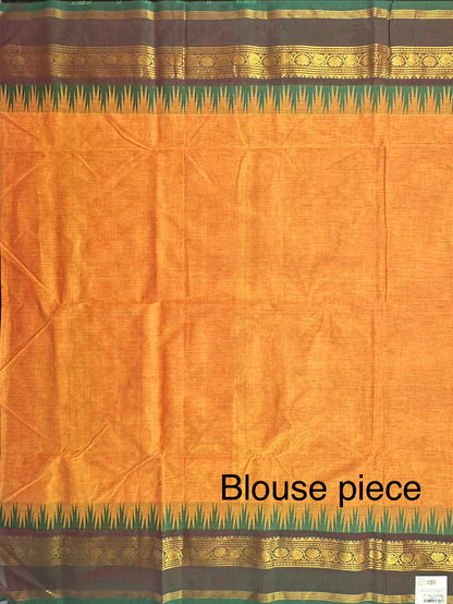Mustard Narayanpet Cotton Saree
