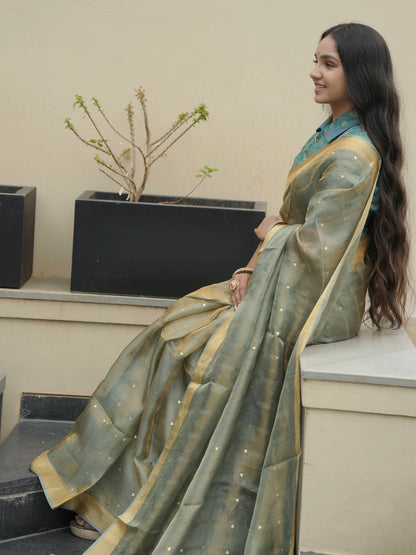 Emboss Tissue Silk Saree