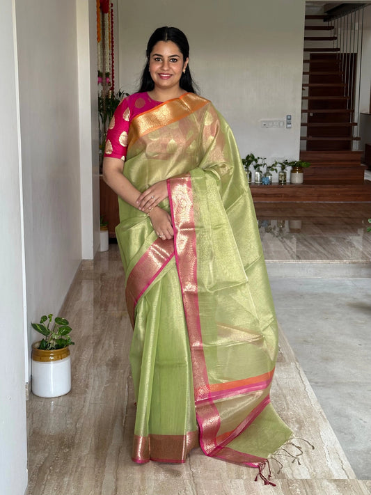 Green Nimrit Tissue Saree