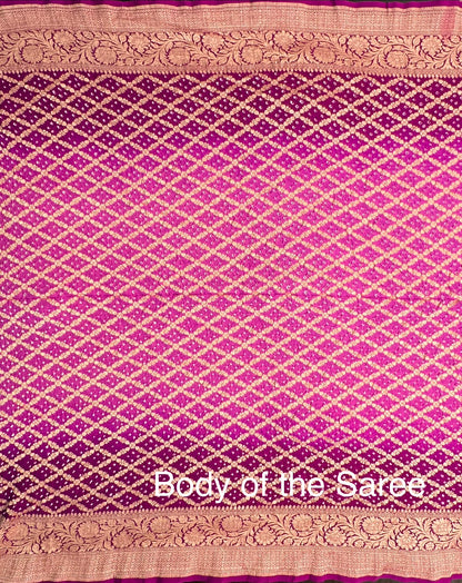 Mauve-Purple Gharchola Bandhej Pure Georgette Saree