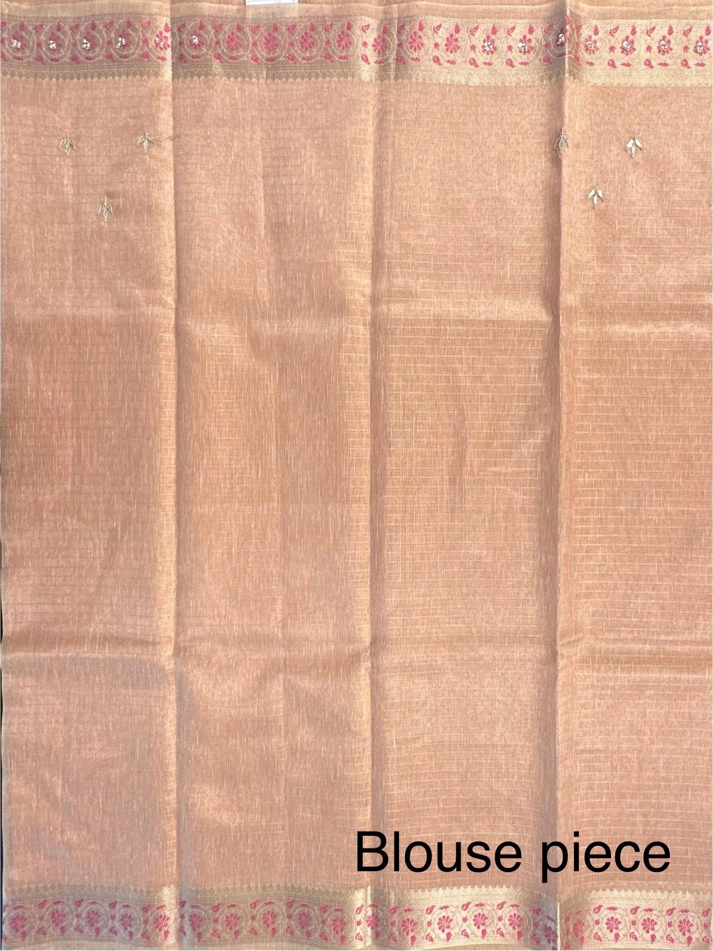 Peach Hand Work Fancy Tissue Saree