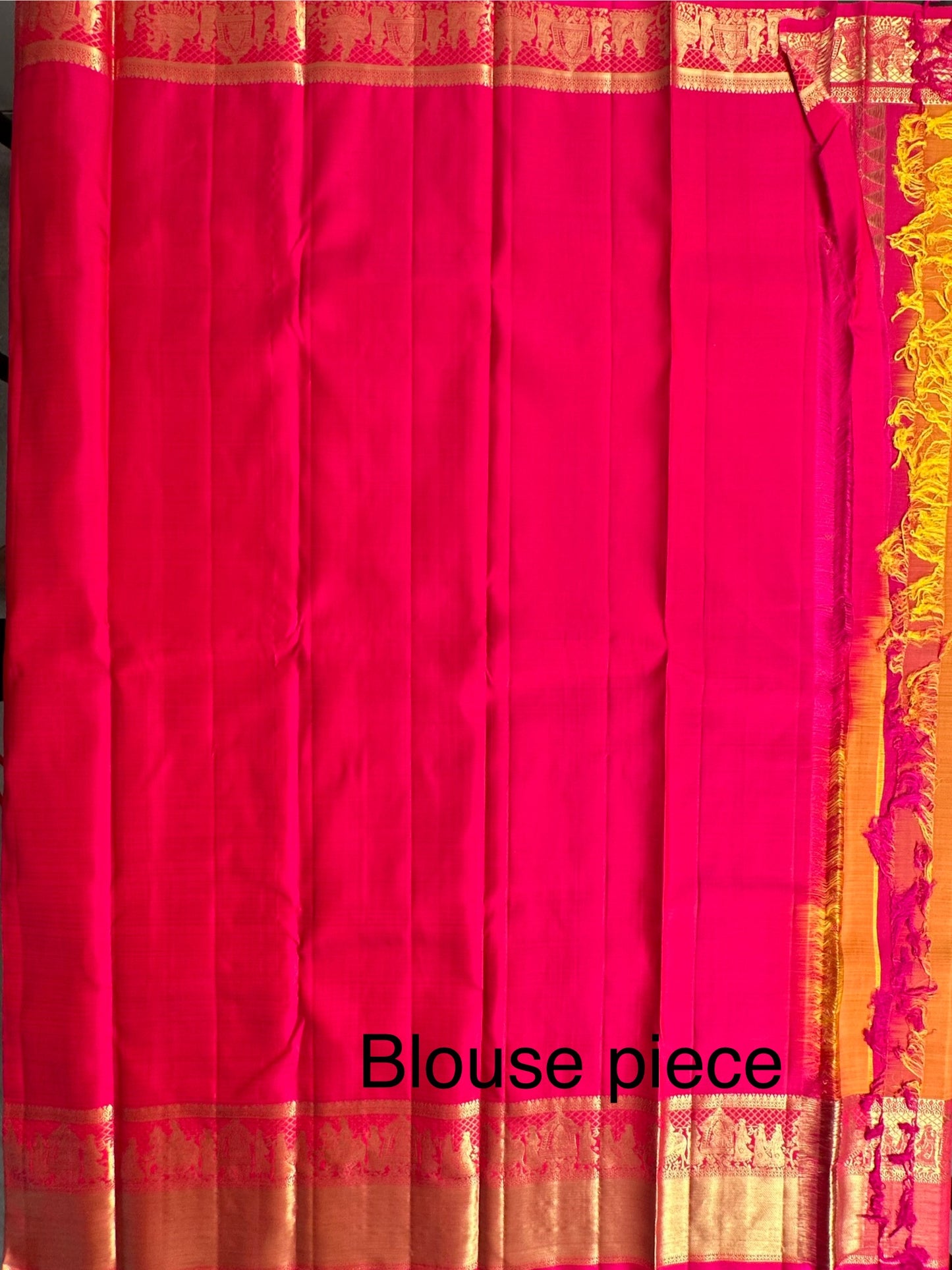 Orange-Rani Handloom Kanjivaram Pure Silk Saree