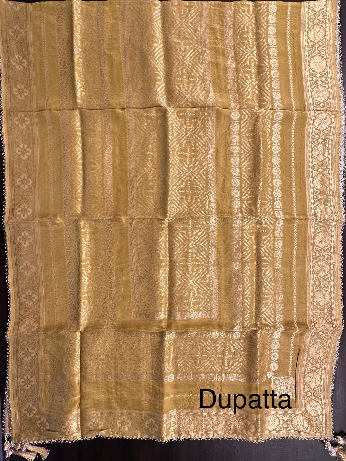 Mehendi Green Blended Tissue Suit