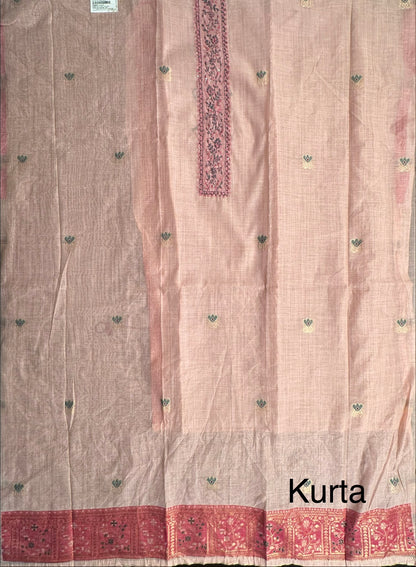 Pink Cotton 3-Piece Suit
