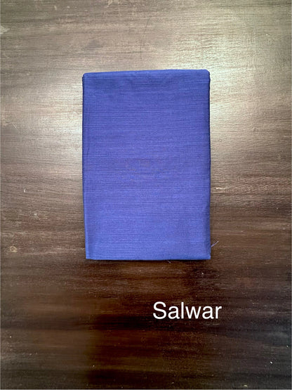 Blue Jacquard 3-piece Unstitched Cotton Suit