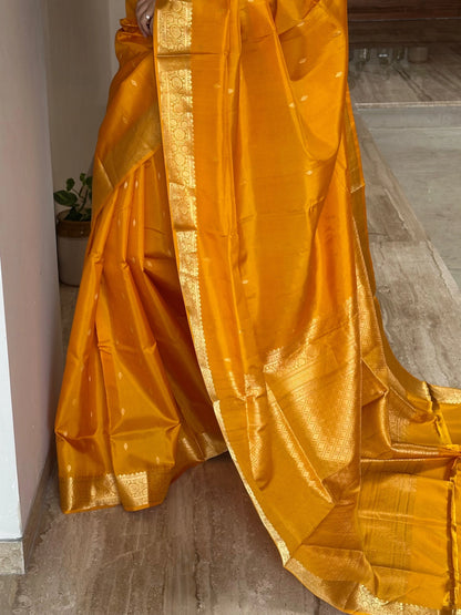 Yellow Handloom Pure Soft Silk Saree