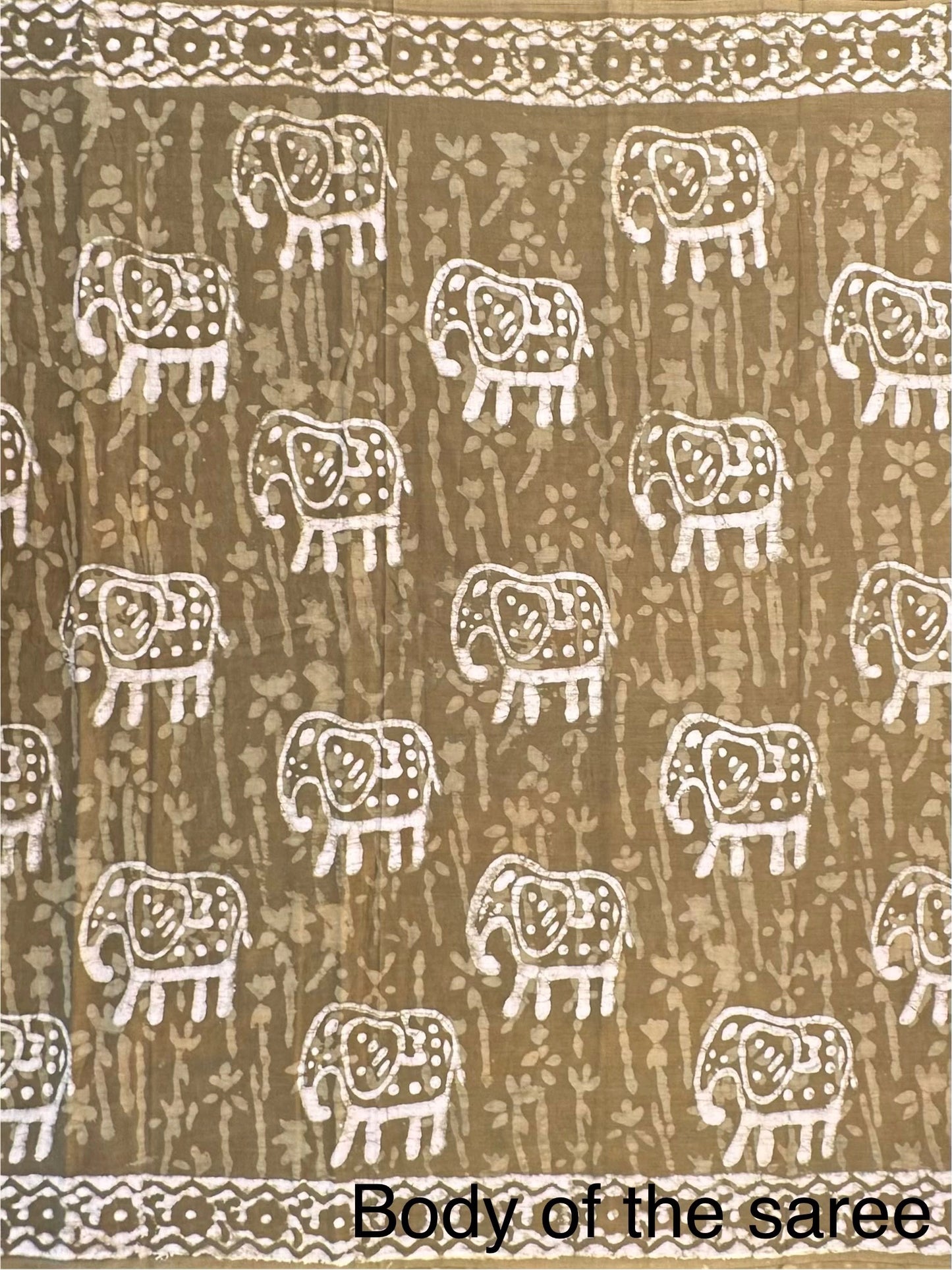 Mehendi Green  Block Print Pure Cotton Saree