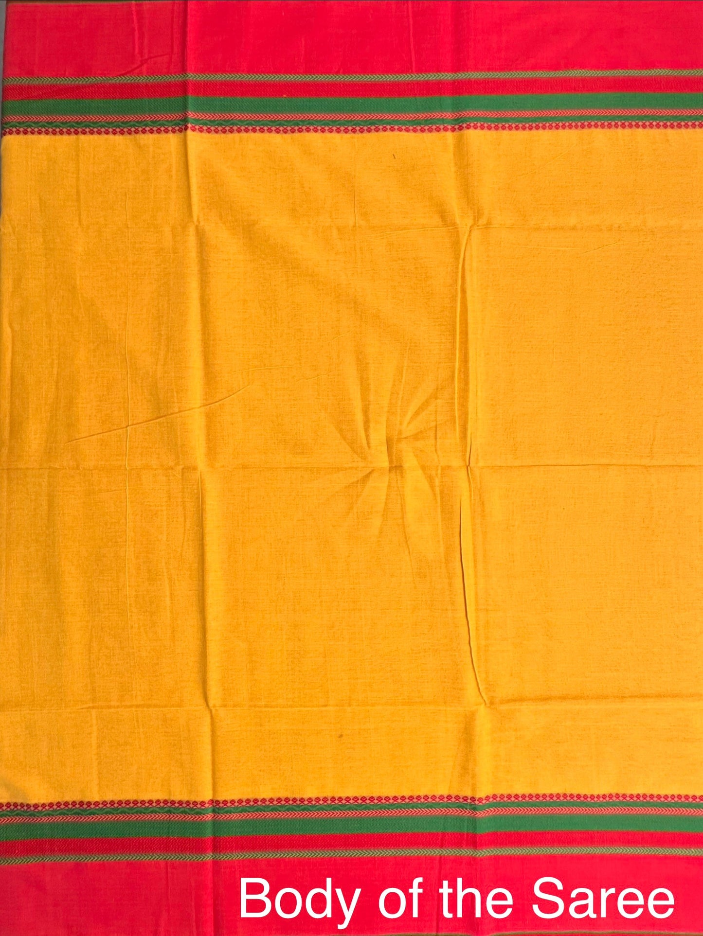 Yellow-Red Piyali Bengal Cotton Saree