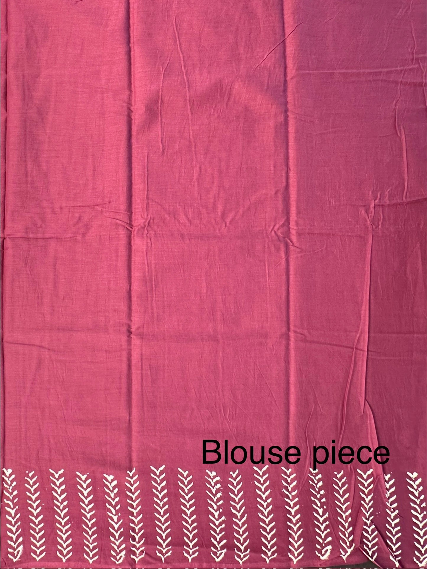 Magenta Bagru Hand Block Print Pure Cotton Saree