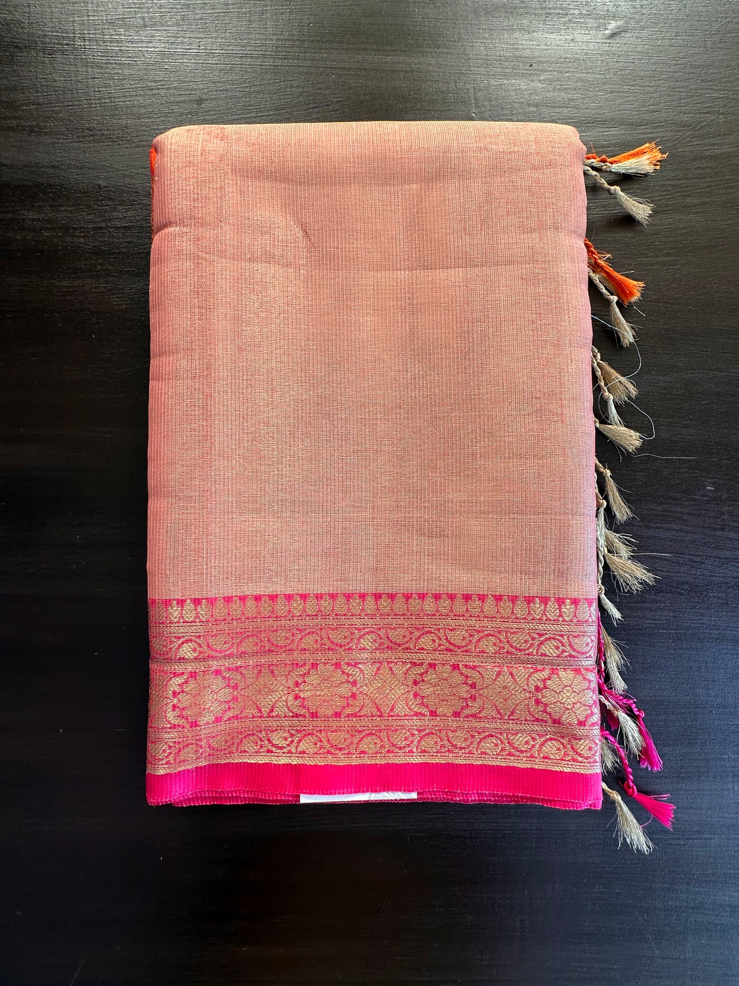 Peach Amrit Tissue Saree