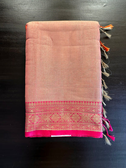 Peach Amrit Tissue Saree