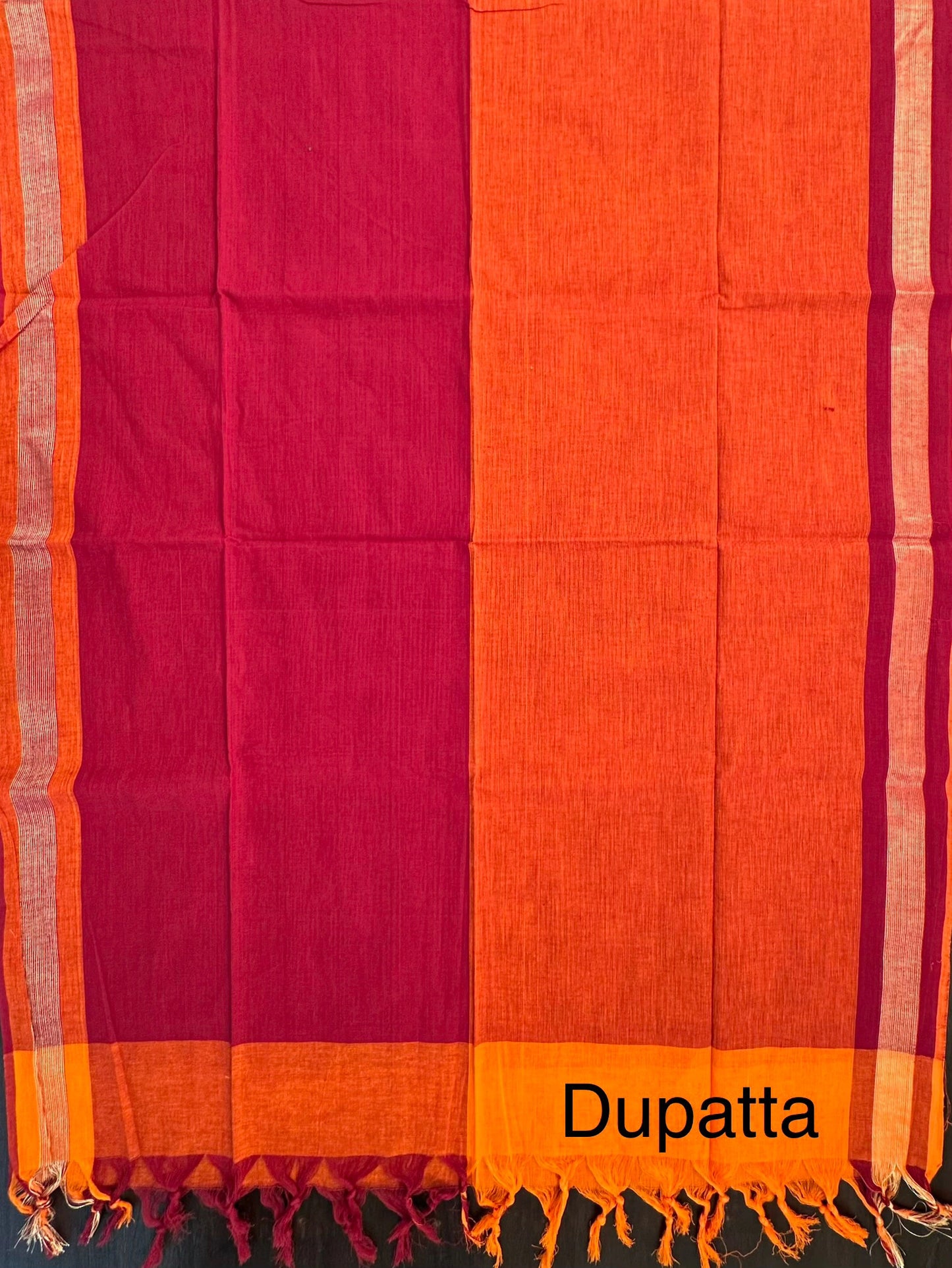 Rust Dharwad South Cotton 3-Piece Suit