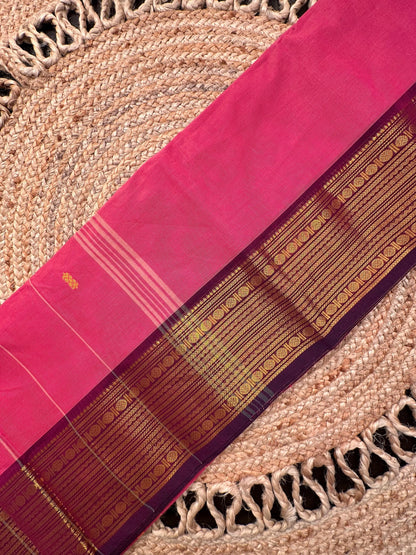 Dusky Pink-Purple Narayanpet Cotton Saree
