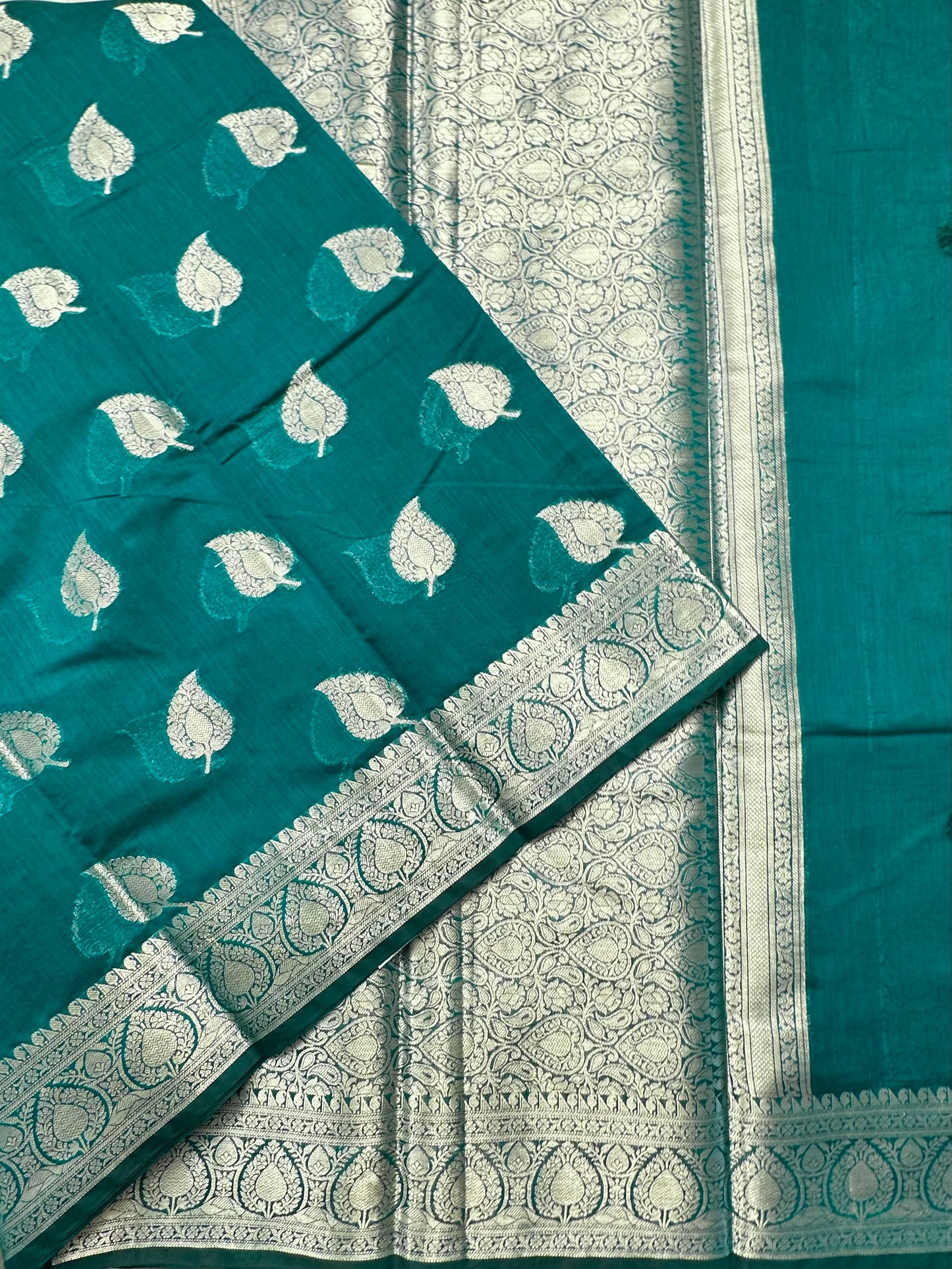 Rama Green Chanderi Cotton Saree
