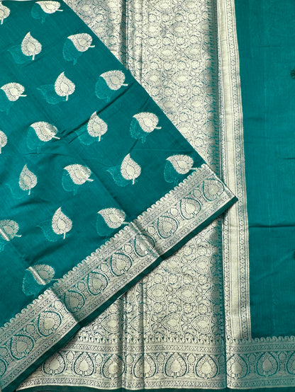 Rama Green Chanderi Cotton Saree