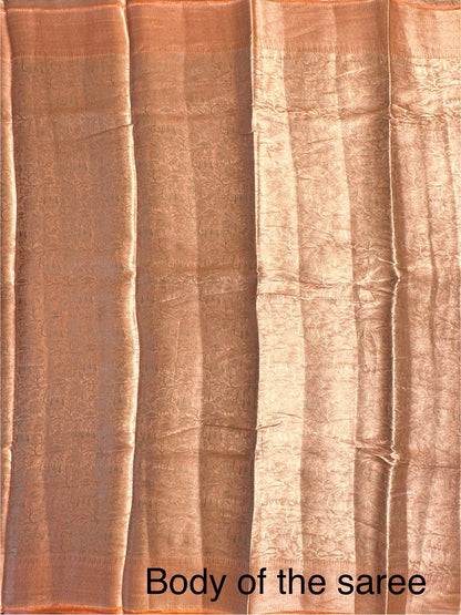 Orange Pure Tissue Silk Saree