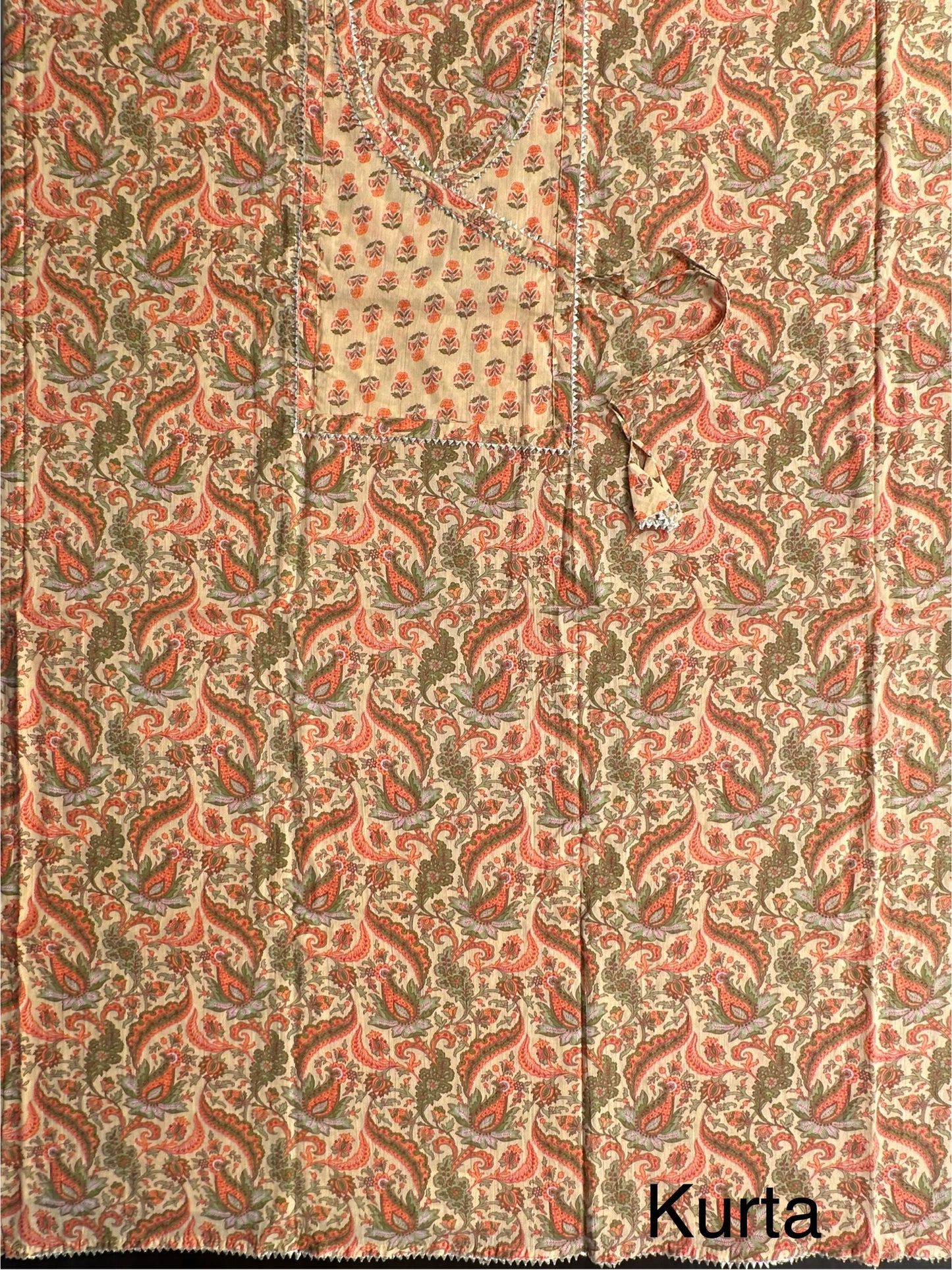 Yellow Angrakha Printed Cotton 3-Piece Suit