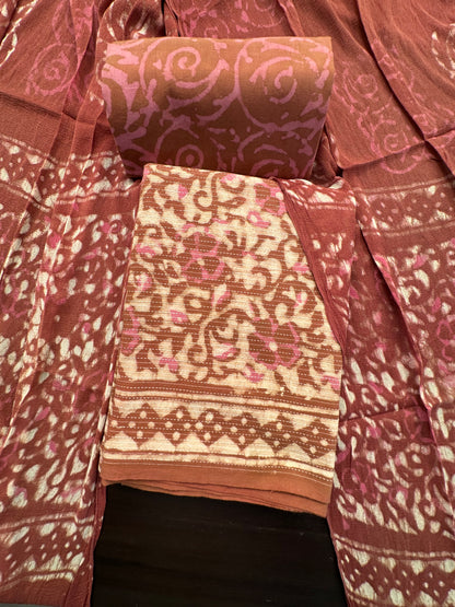 Brown Pure Cotton Suit