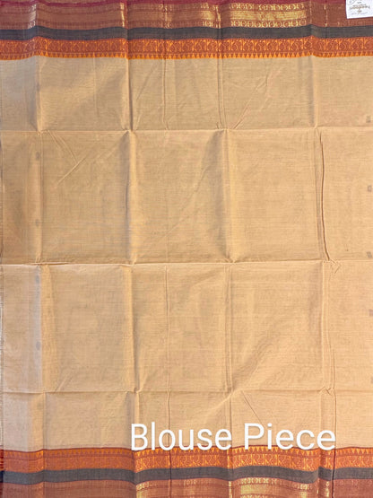 Beige Narayanpet Cotton Saree