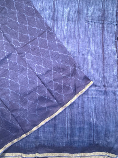 Navy Blue Chanderi Saree